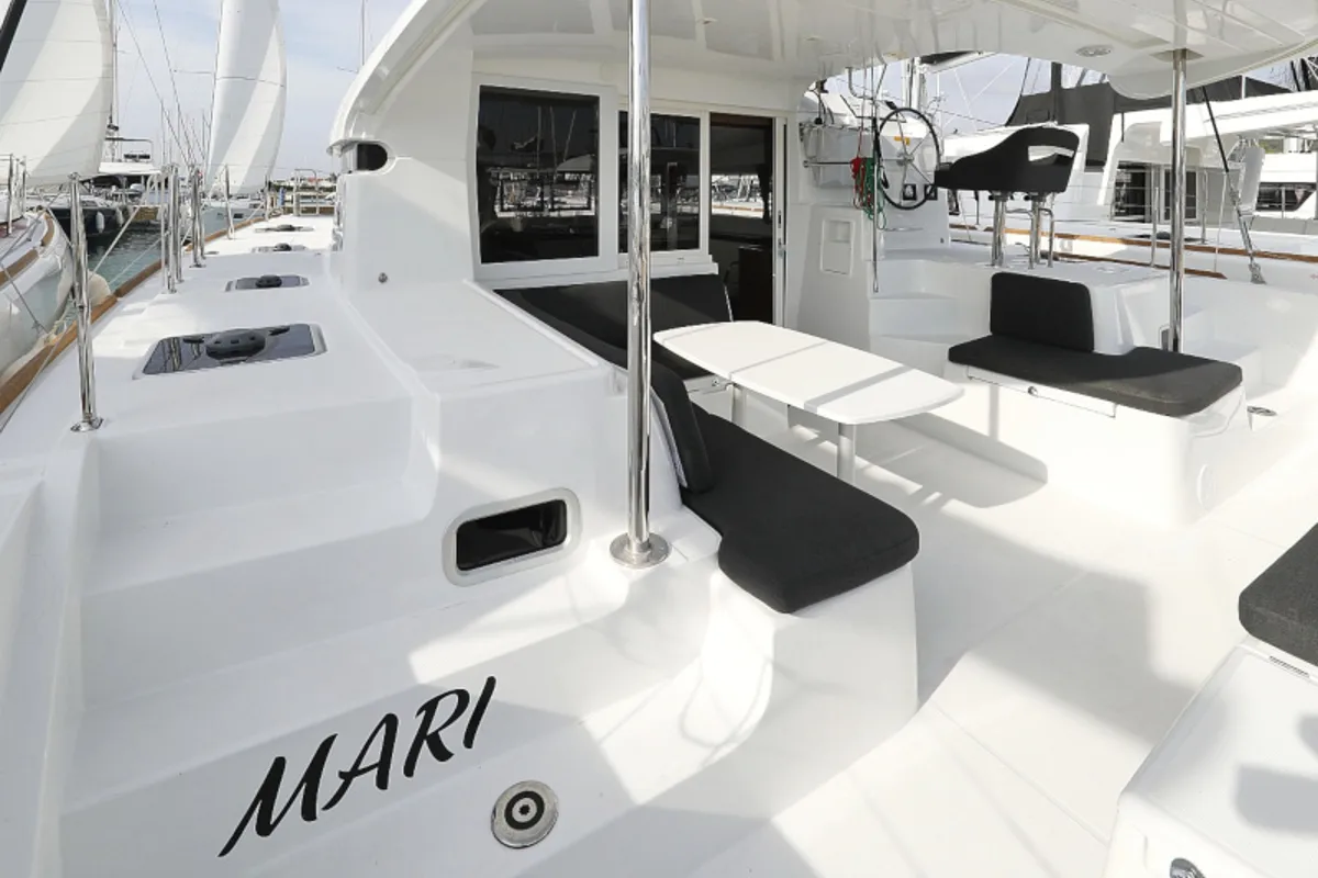 Deck of Mari, a Lagoon 40 catamaran at Općina Sukošan, Croatia