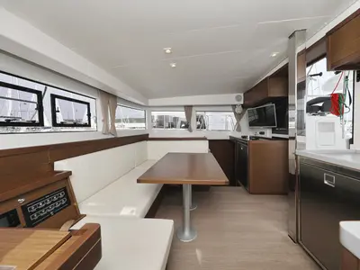 Salon of Mari, a Lagoon 40 catamaran at Općina Sukošan, Croatia