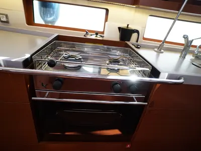 Galley of Kismee, a Beneteau Oceanis 46.1 sailboat at Ibiza, Spain