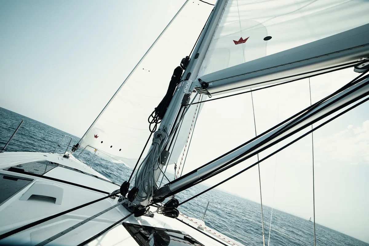 Exterior view of Kismee, a Beneteau Oceanis 46.1 sailboat at Ibiza, Spain