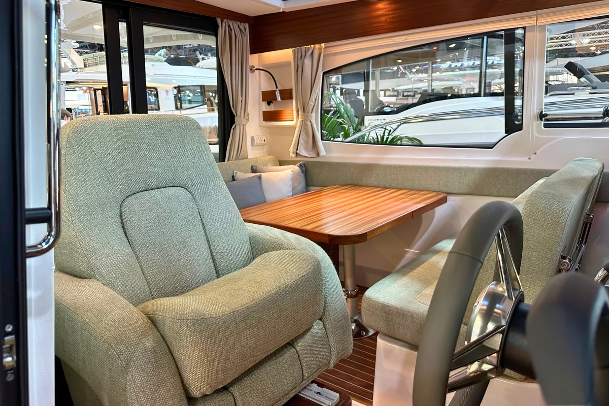 Cockpit of DALMATIA, a Nimbus 305 Coupe motorboat at Split, Croatia