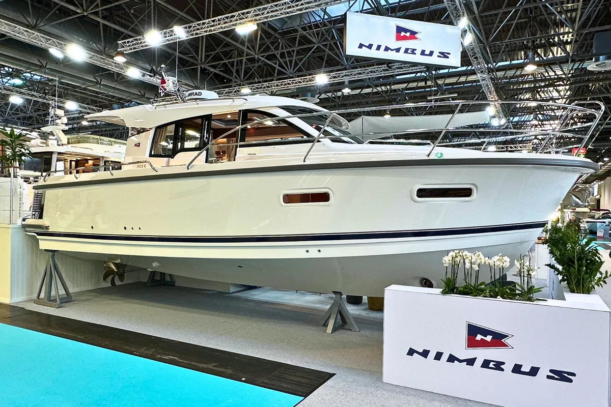 Exterior view of DALMATIA, a Nimbus 305 Coupe motorboat at Split, Croatia