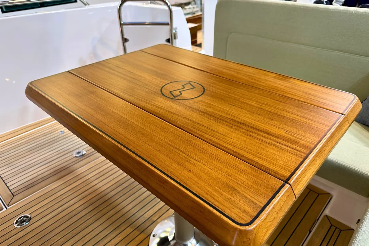 Deck of DALMATIA, a Nimbus 305 Coupe motorboat at Split, Croatia
