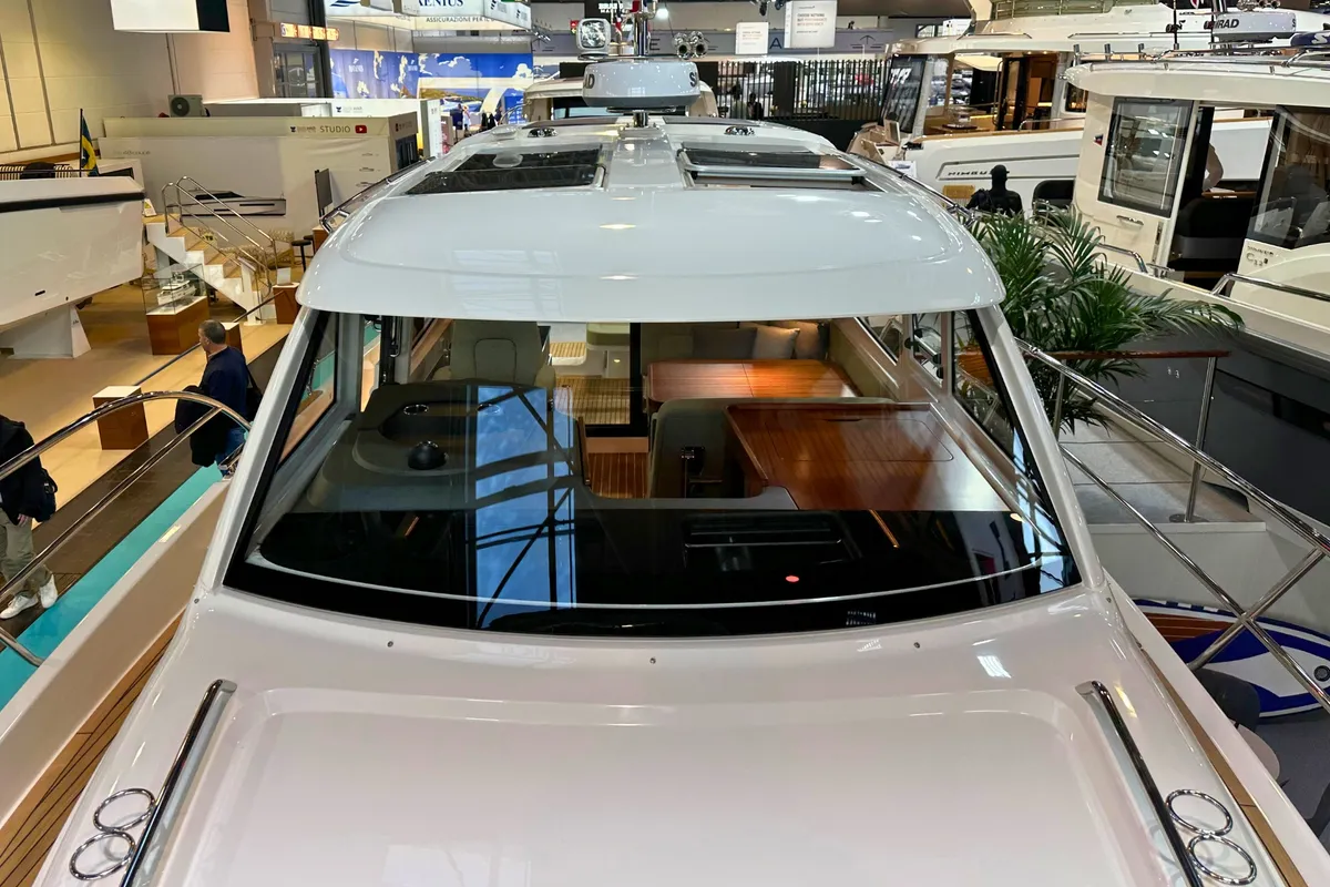 Exterior view of DALMATIA, a Nimbus 305 Coupe motorboat at Split, Croatia