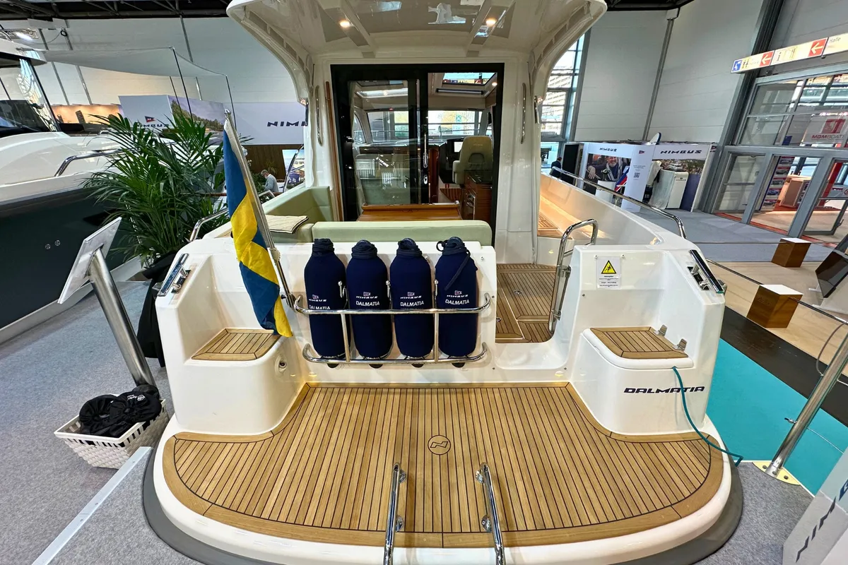 Exterior view of DALMATIA, a Nimbus 305 Coupe motorboat at Split, Croatia