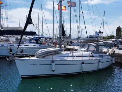 Exterior view of Athina, a Bavaria 32 Cruiser sailboat at Preveza, Greece