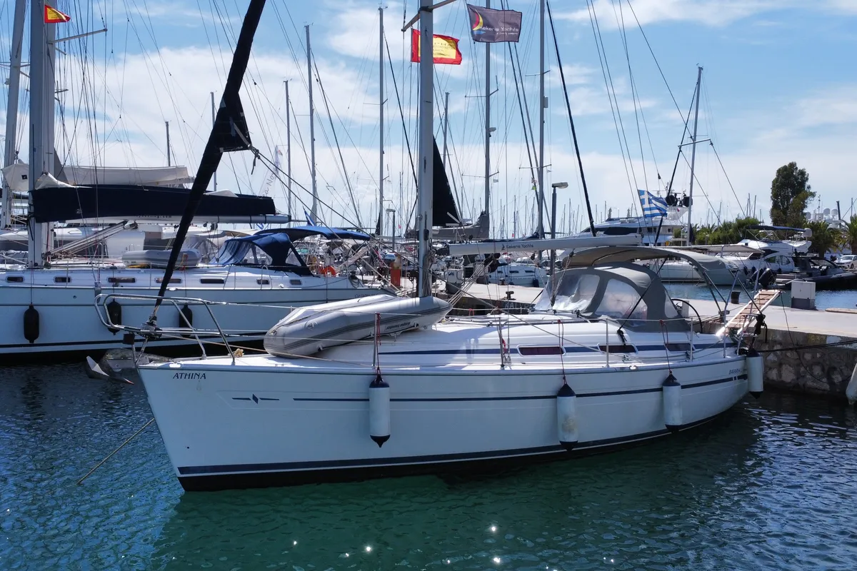Exterior view of Athina, a Bavaria 32 Cruiser sailboat at Preveza, Greece