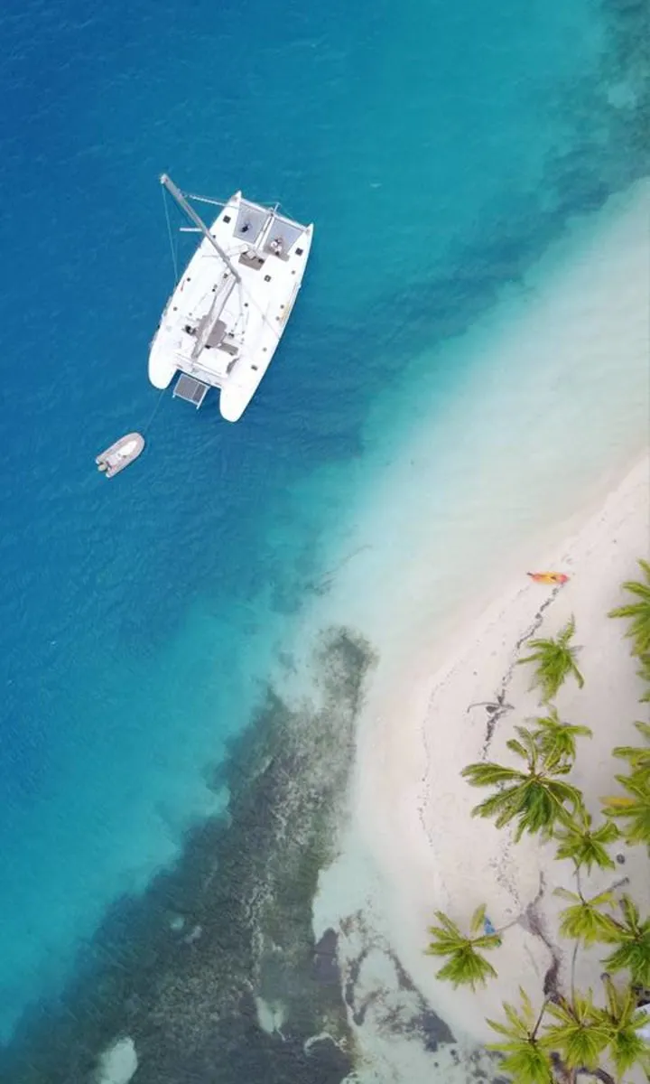 Exterior view of Vip One, a Lagoon 500 catamaran at Narganá, Panama