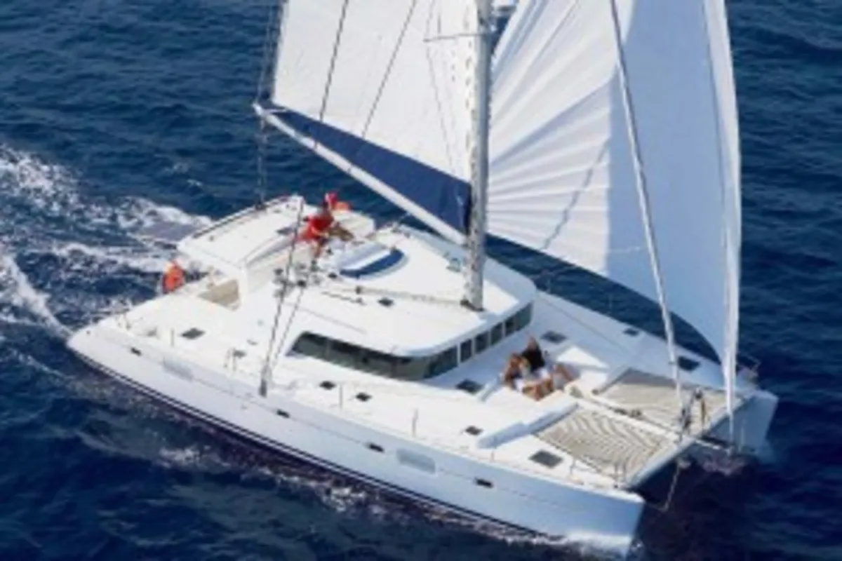 Exterior view of Vip One, a Lagoon 500 catamaran at Narganá, Panama