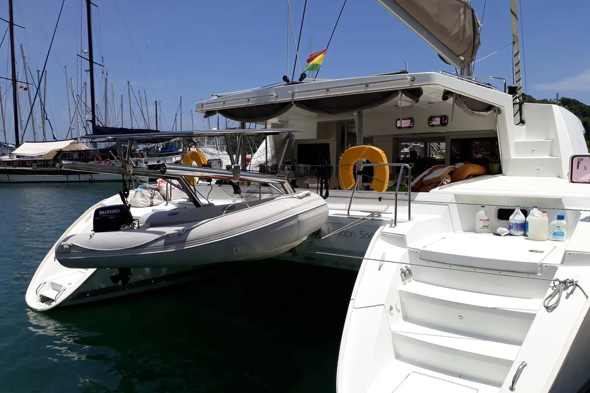 Exterior view of Vip One, a Lagoon 500 catamaran at Narganá, Panama