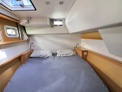 Cabin on Zil Seashell, a Lagoon 450 F catamaran at Roche Caiman, Seychelles
