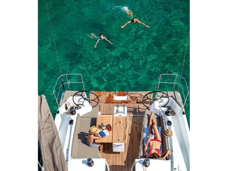 Stilvi, a Jeanneau Sun Odyssey 410 sailboat at Loutraki, Greece