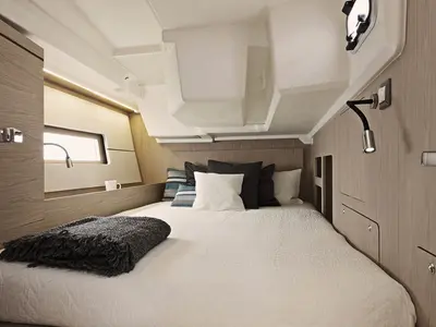 Cabin on Sunsail 46 Mon Premium, a Beneteau Oceanis 46 sailboat at Kontokali, Greece