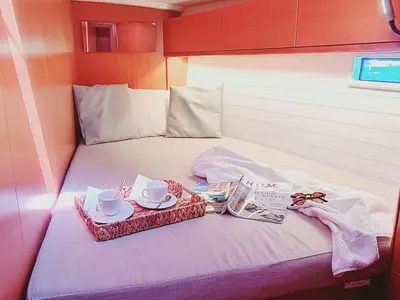 Cabin on Baaria, a Bavaria 46 Cruiser sailboat at Palermo, Italy