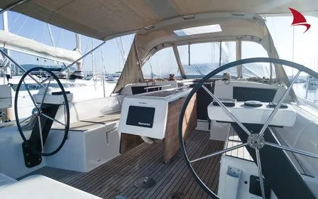Cockpit of Blue Note, a Dufour 390 GL sailboat at Plan-d'Aups-Sainte-Baume, France