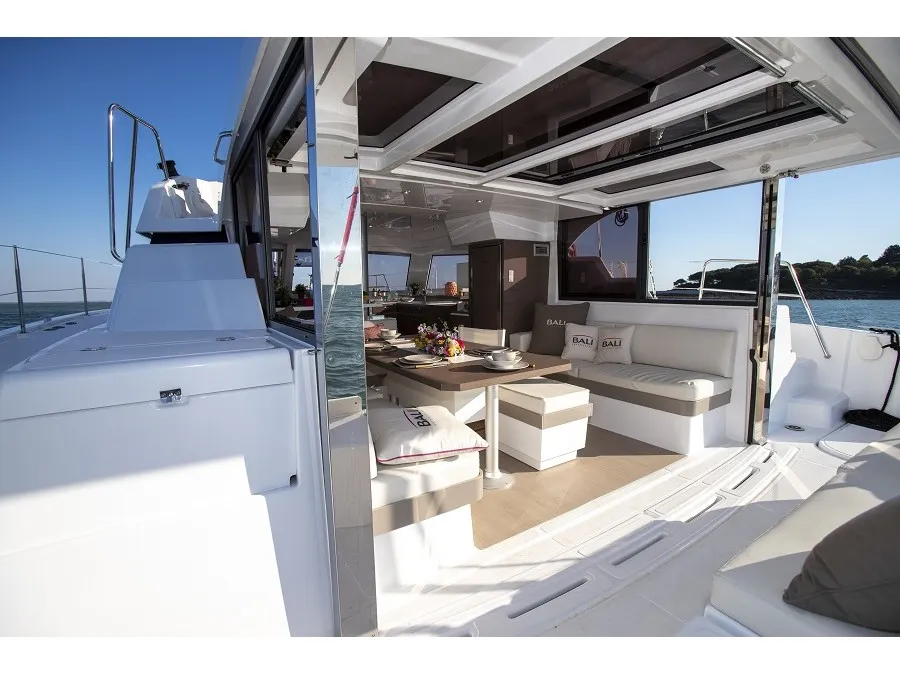 Salon of Windermere, a Bali Catspace catamaran at Road Town, British Virgin Islands