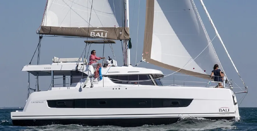 Exterior view of Windermere, a Bali Catspace catamaran at Road Town, British Virgin Islands