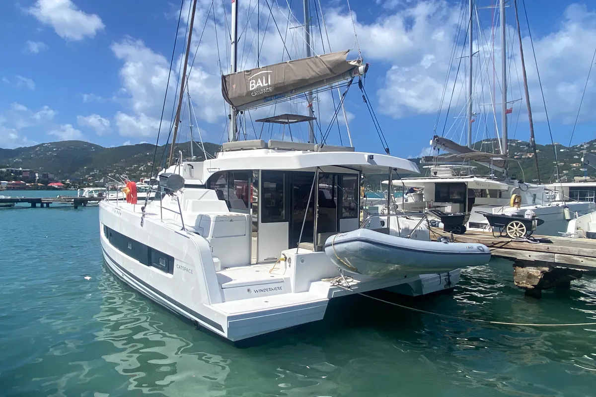 Exterior view of Windermere, a Bali Catspace catamaran at Road Town, British Virgin Islands