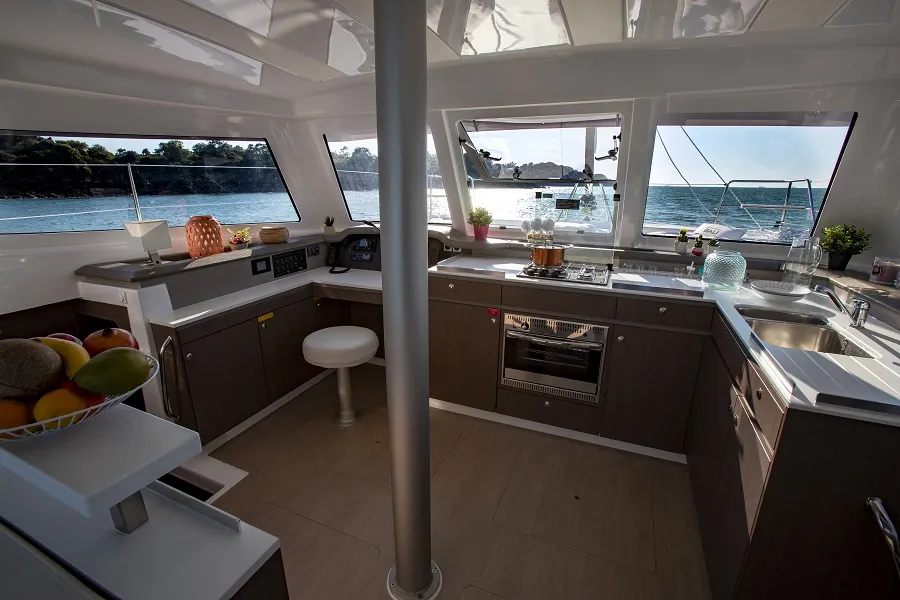 Galley of Windermere, a Bali Catspace catamaran at Road Town, British Virgin Islands