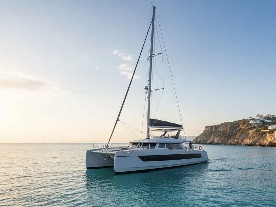 Andare Oltre, a HeySea SV60 catamaran at Municipal Unit of Nea Peramos, Greece