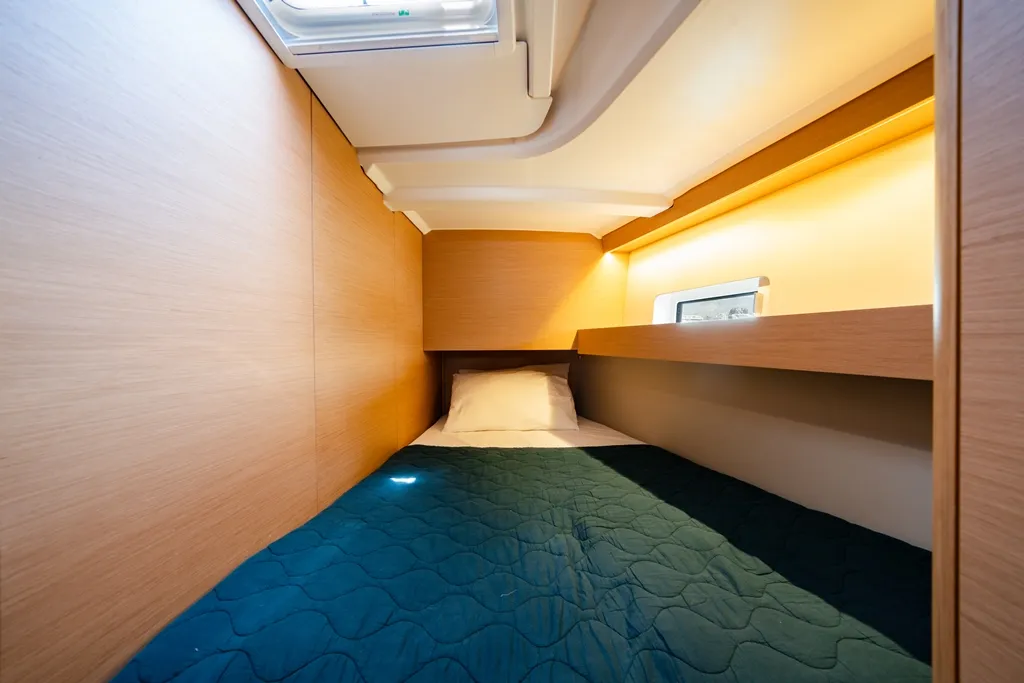 Cabin on Calma, a Jeanneau Sun Odyssey 490 sailboat at Municipal Unit of Nea Peramos, Greece