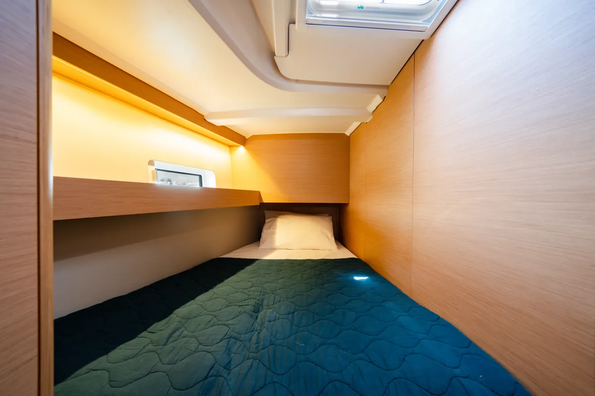 Cabin on Calma, a Jeanneau Sun Odyssey 490 sailboat at Municipal Unit of Nea Peramos, Greece