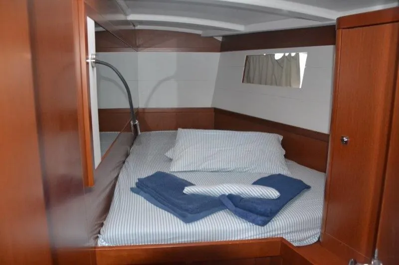 Cabin on Franziska, a Beneteau Oceanis 48 sailboat at Cannigione, Italy