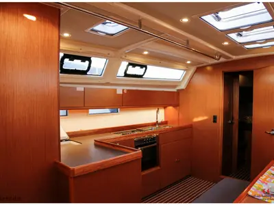Galley of Maladroxia, a Bavaria Cruiser 46 sailboat at Cagliari, Italy