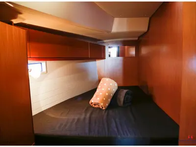 Cabin on Maladroxia, a Bavaria Cruiser 46 sailboat at Cagliari, Italy