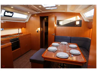 Salon of Maladroxia, a Bavaria Cruiser 46 sailboat at Cagliari, Italy