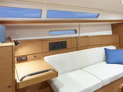 Salon of Sunsail 38 Classic, a Jeanneau Sun Odyssey 389 sailboat at Marina, Croatia