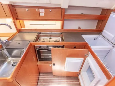 Galley of Patches, a Bavaria Cruiser 41 sailboat at Ribishi, Saint Vincent and the Grenadines