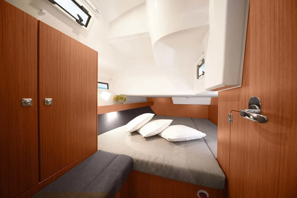 Cabin on Patches, a Bavaria Cruiser 41 sailboat at Ribishi, Saint Vincent and the Grenadines
