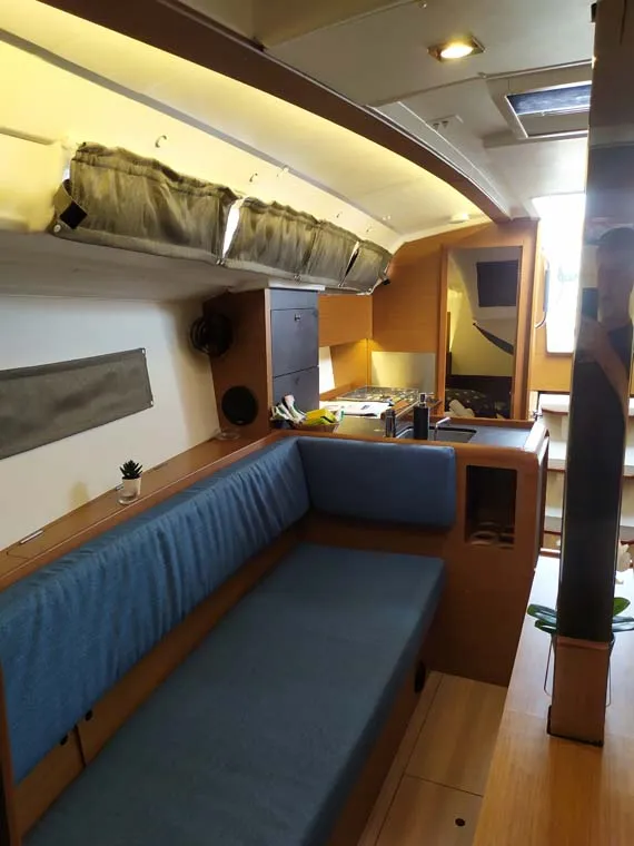 Salon of Sweet Elli, a Jeanneau Sun Odyssey 349 sailboat at Trogir, Croatia