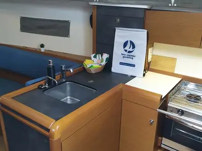 Galley of Sweet Elli, a Jeanneau Sun Odyssey 349 sailboat at Trogir, Croatia