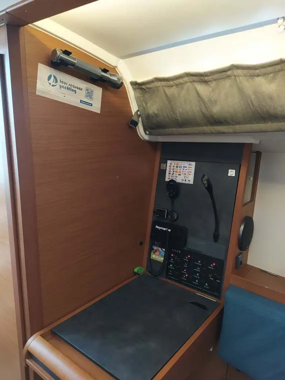Salon of Sweet Elli, a Jeanneau Sun Odyssey 349 sailboat at Trogir, Croatia