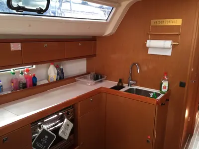 Galley of Oreo, a Bavaria 51 Cruiser sailboat at Skiathos, Greece