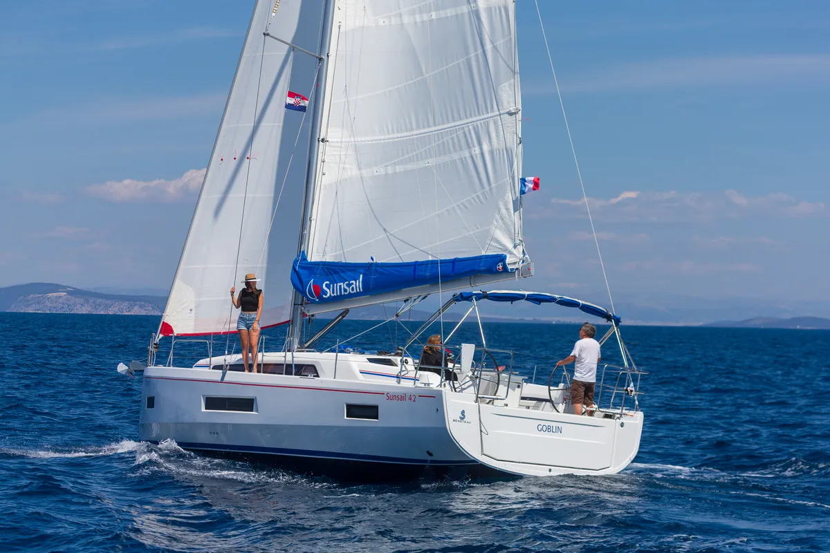 Exterior view of Sunsail 42 Classic, a Beneteau Oceanis 40.1 sailboat at Dubrovnik, Croatia