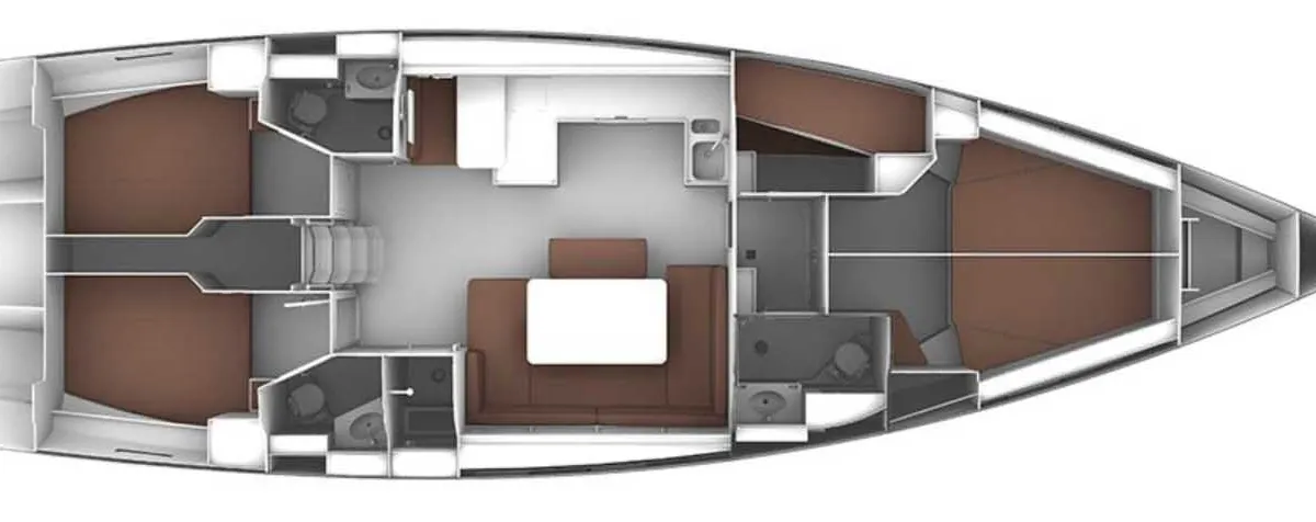 Floor plan of Vivi, a Bavaria 51 Cruiser sailboat at Municipal Unit of Lefkada, Greece
