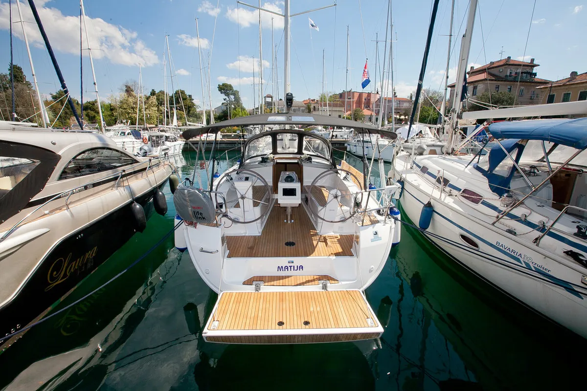 Cockpit of Matija, a Bavaria Cruiser 37 sailboat at Zadar, Croatia