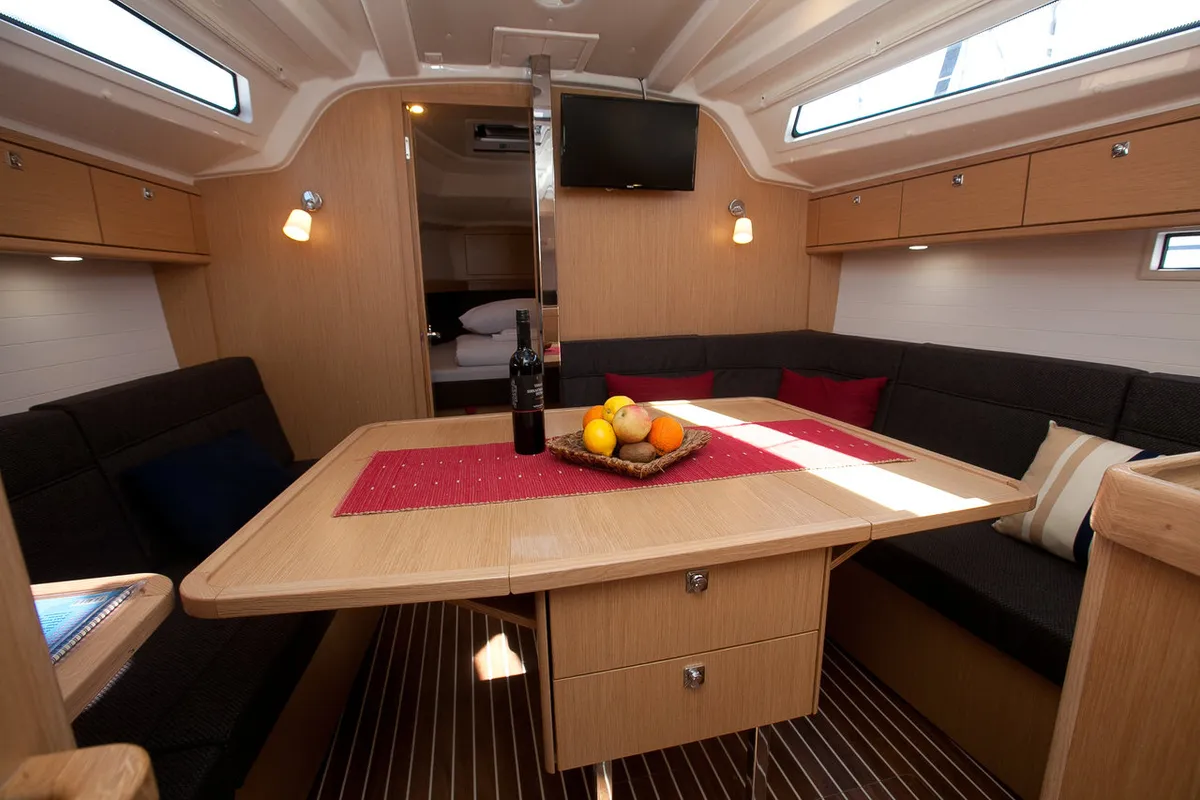 Salon of Matija, a Bavaria Cruiser 37 sailboat at Zadar, Croatia