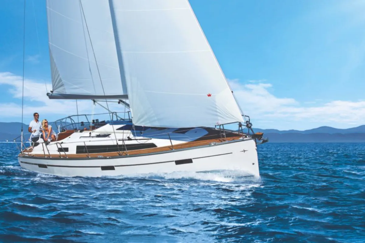 Exterior view of Matija, a Bavaria Cruiser 37 sailboat at Zadar, Croatia