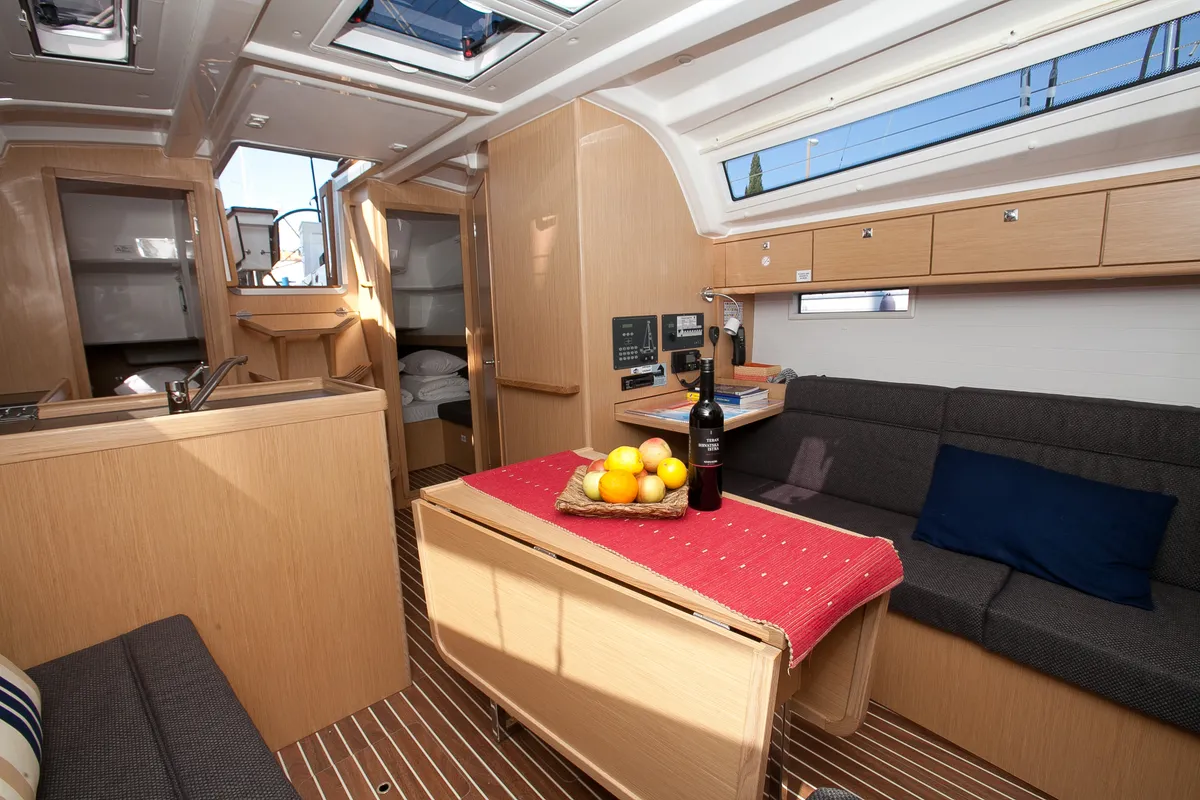 Salon of Matija, a Bavaria Cruiser 37 sailboat at Zadar, Croatia