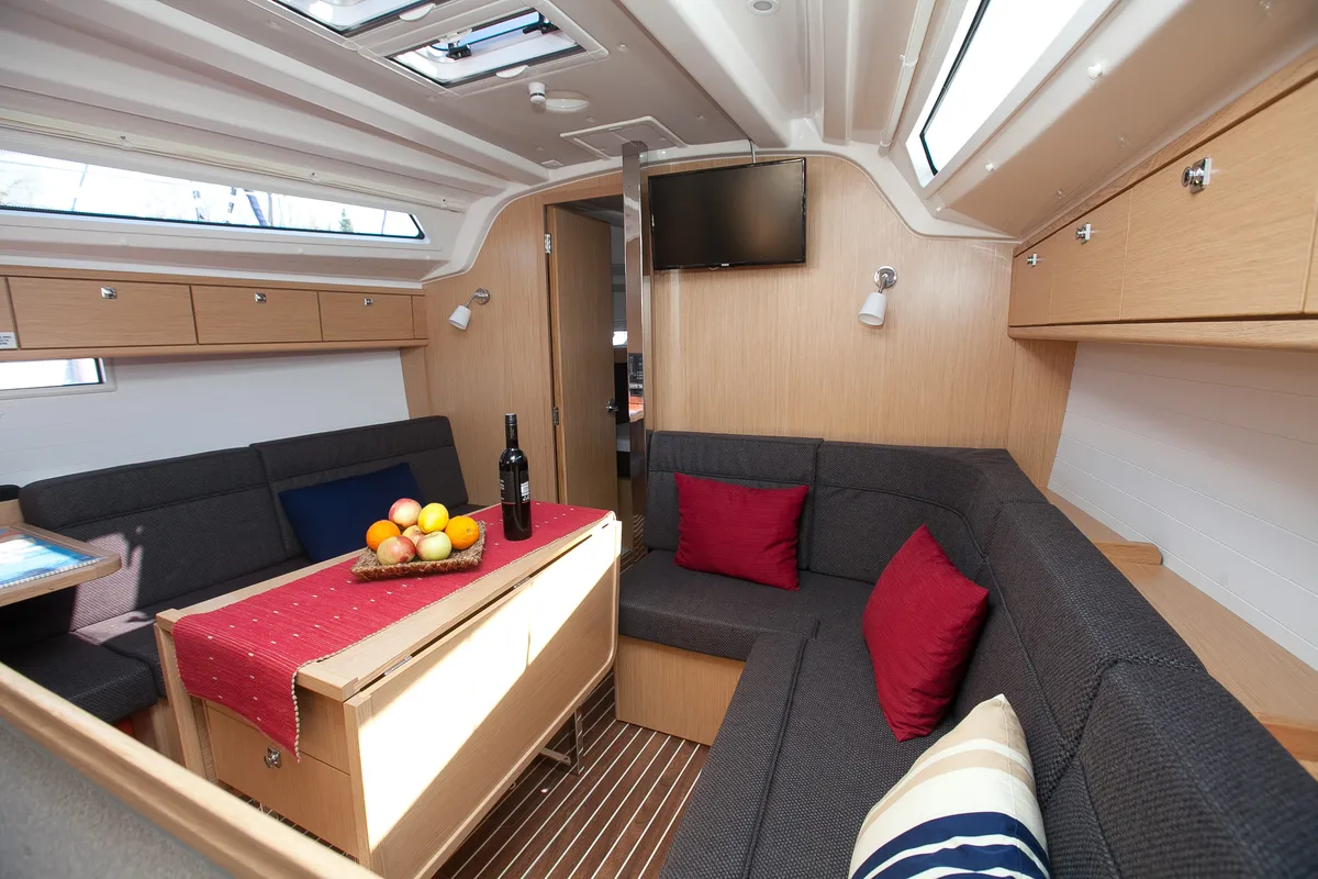 Salon of Matija, a Bavaria Cruiser 37 sailboat at Zadar, Croatia