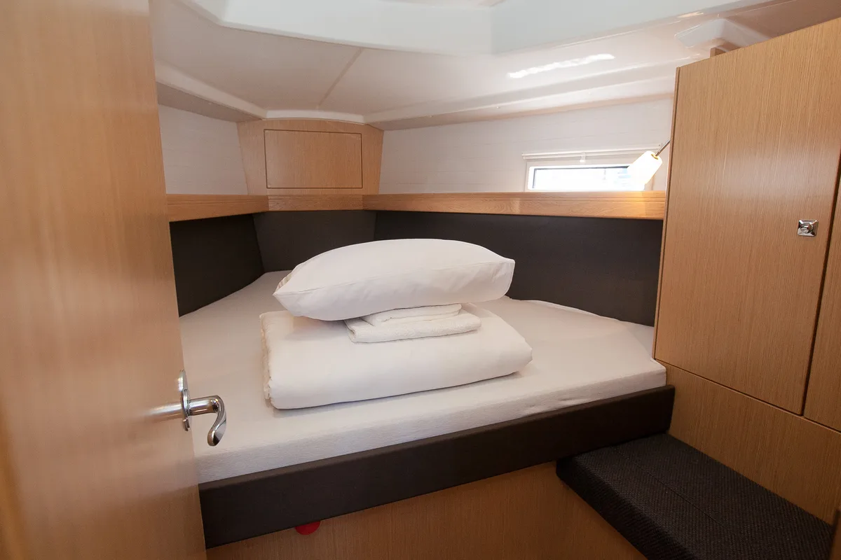 Cabin on Matija, a Bavaria Cruiser 37 sailboat at Zadar, Croatia