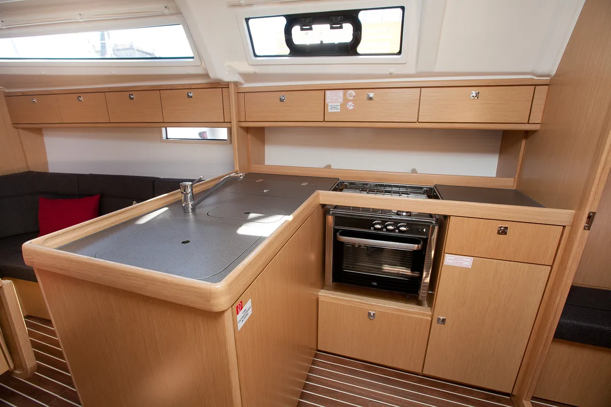 Galley of Matija, a Bavaria Cruiser 37 sailboat at Zadar, Croatia