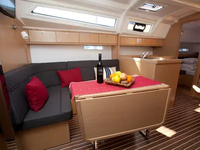 Salon of Matija, a Bavaria Cruiser 37 sailboat at Zadar, Croatia