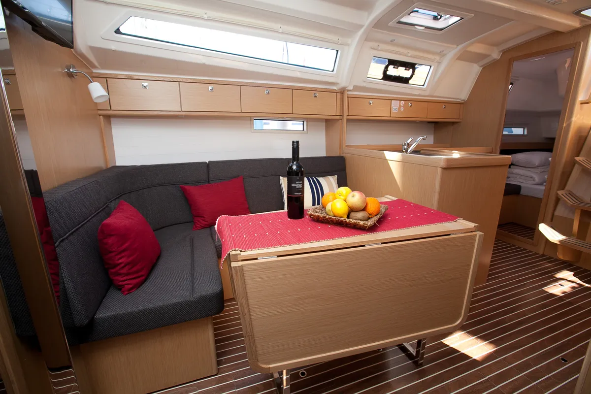 Salon of Matija, a Bavaria Cruiser 37 sailboat at Zadar, Croatia