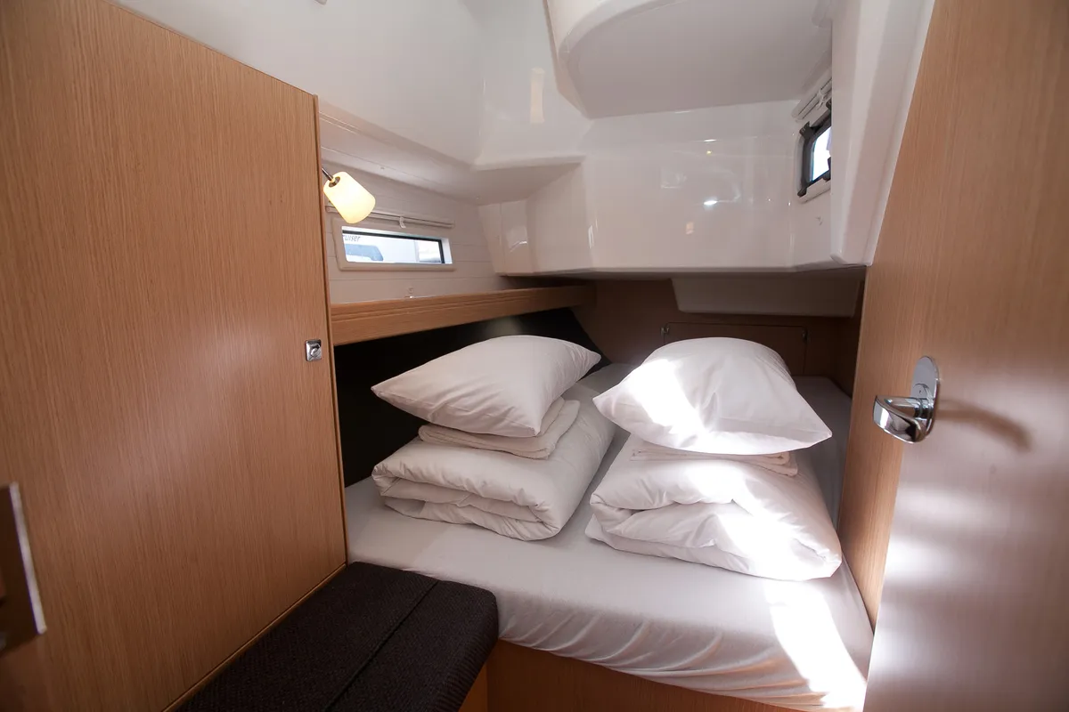Cabin on Matija, a Bavaria Cruiser 37 sailboat at Zadar, Croatia
