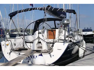 Cockpit of Arianna, a Elan 410 sailboat at Veli Rat, Croatia